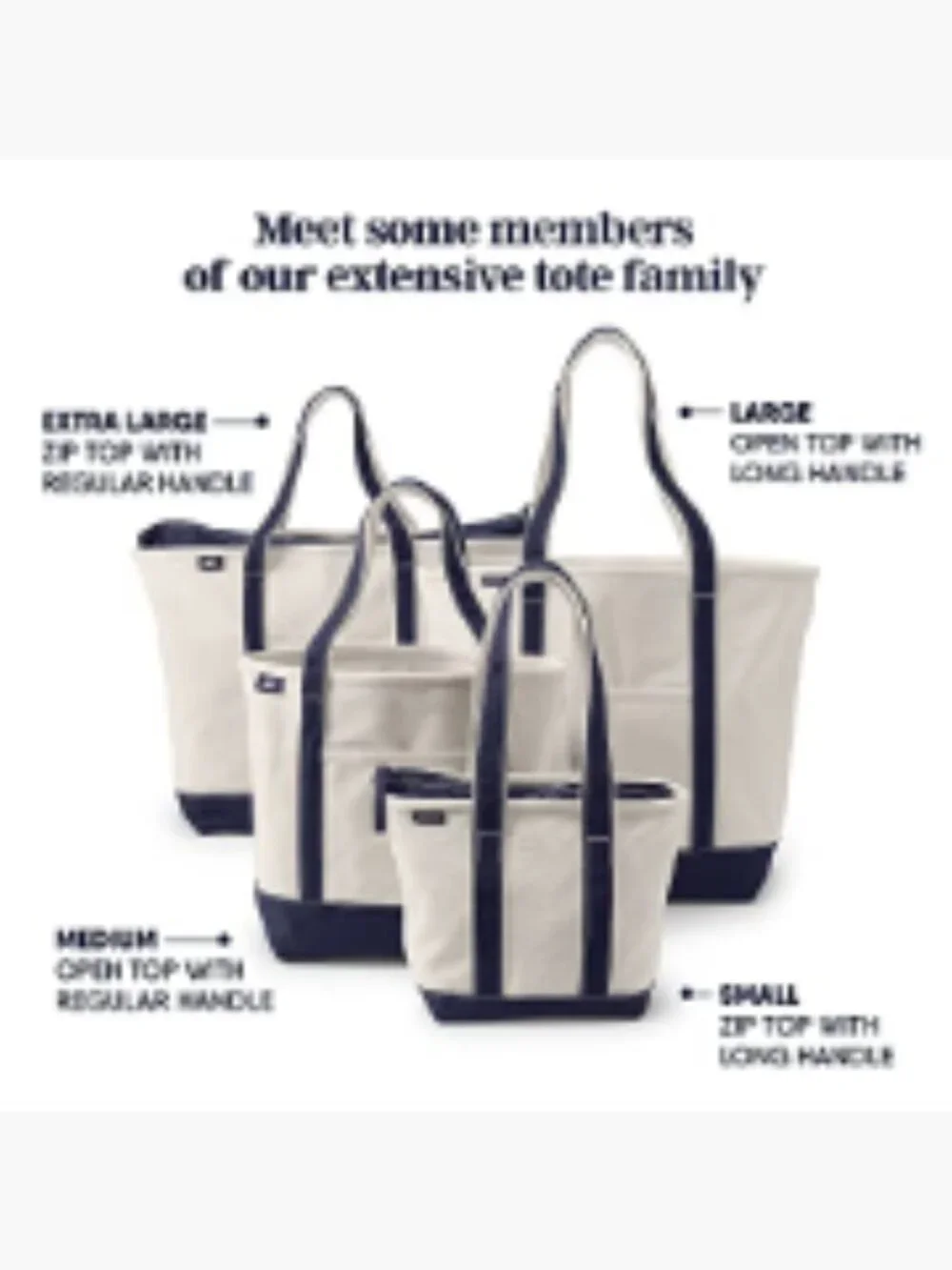 Lands' End Zip Top Canvas Tote Bag, Structured, 5 Pockets